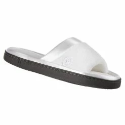 Isotoner Signature Women's Microterry Satin Trim Wider Width Slide Slippers