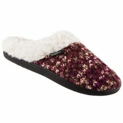 Isotoner Signature Women's Sweater Chunky Knit Amanda Hoodback Slippers