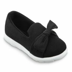 Isotoner Signature Women's Indoor/Outdoor Zenz Hatch Knit Closed-Back With Tie Slip-Ons