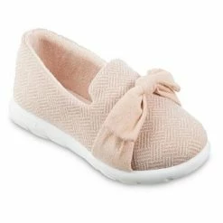 Isotoner Signature Women's Indoor/Outdoor Zenz Hatch Knit Closed-Back With Tie Slip-Ons -Michaelkors shop 17835549 fpx