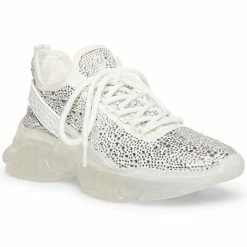 Steve Madden Women's Maxima Rhinestone-Trim Trainer Sneakers