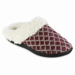 Isotoner Signature Women's Diamond Sweater Knit Hoodback Slippers