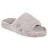 Isotoner Signature Women's Memory Foam Faux Fur And Satin Tabby Slide Slippers