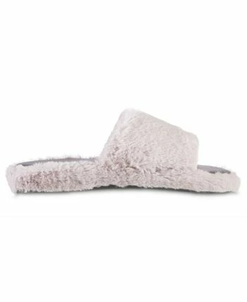 Isotoner Signature Women's Memory Foam Faux Fur And Satin Tabby Slide Slippers 2 Isotoner Signature Women's Memory Foam Faux Fur And Satin Tabby Slide Slippers - Image 2