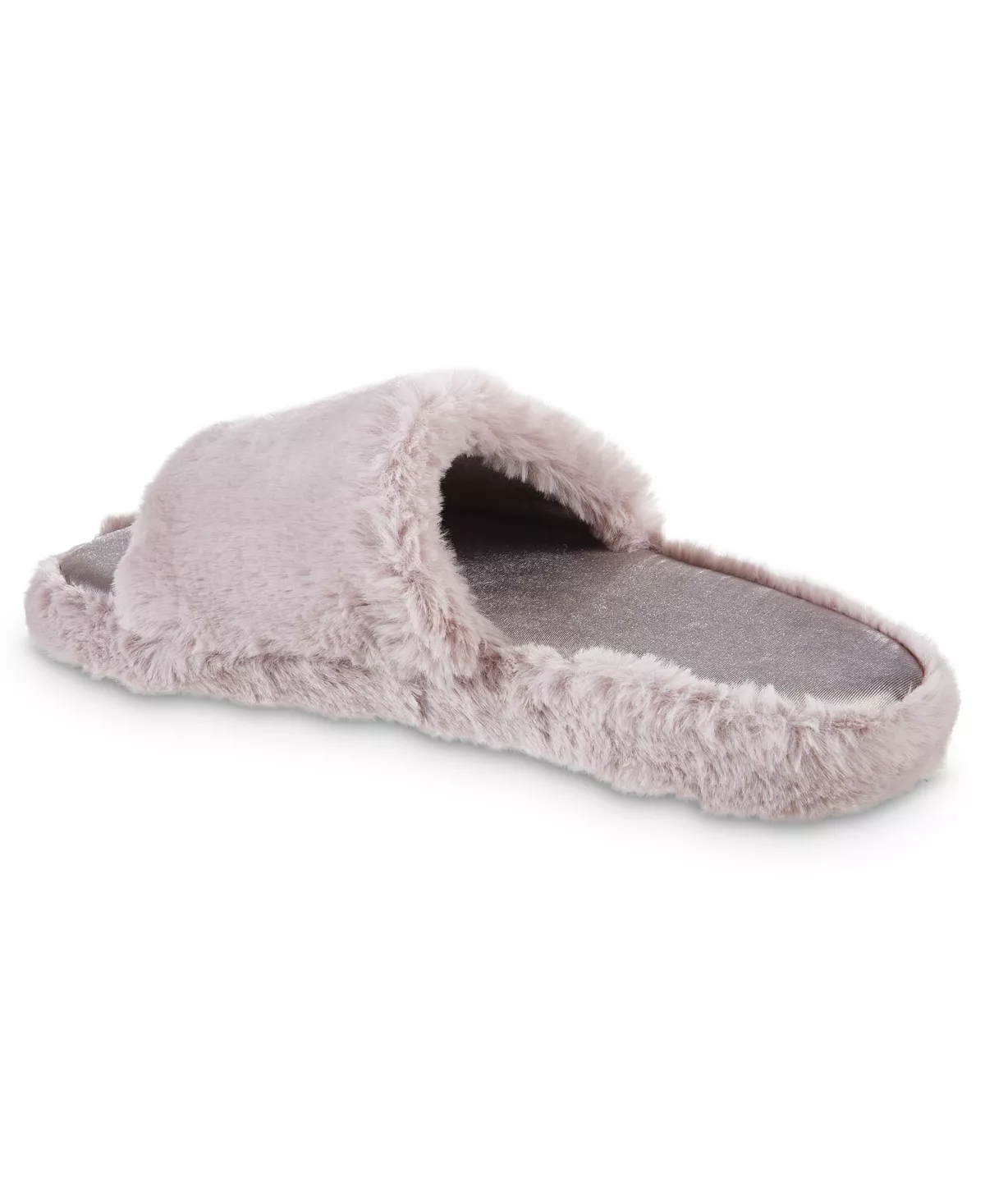 Isotoner Signature Women's Memory Foam Faux Fur And Satin Tabby Slide Slippers 5 Isotoner Signature Women's Memory Foam Faux Fur And Satin Tabby Slide Slippers - Image 5