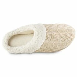 Isotoner Signature Women's Cable Knit Alexis Hoodback Slippers -Michaelkors shop 20350735 fpx