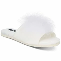 INC International Concepts Satin Marabou Slide Slippers, Created For Macy's