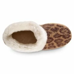 Isotoner Signature Women's Memory Foam Cheetah Comfort Boot Slippers -Michaelkors shop 22625377 fpx