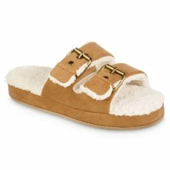 Isotoner Signature Women's Microsuede Double Buckle Slide Slippers