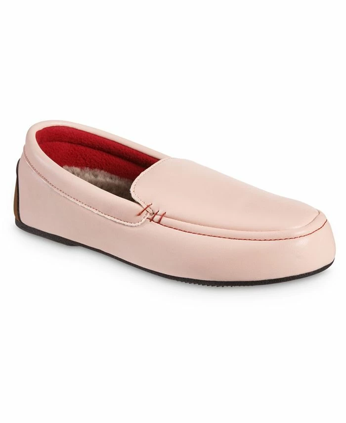 Isotoner Signature Women's Recycled Faux Leather Vivienne Moc Slippers 1 Isotoner Signature Women's Recycled Faux Leather Vivienne Moc Slippers