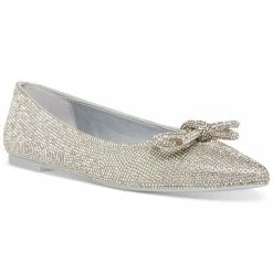 Steve Madden Women's Elina Embellished Rhinestone Bow Ballet Flats