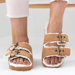 Isotoner Signature Women's Microsuede Double Buckle Slide Slippers -Michaelkors shop 23205888 fpx