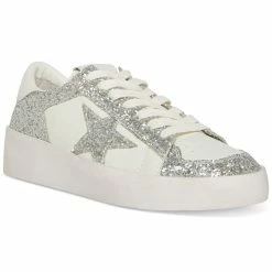Steve Madden Women's Perona Distressed Lace-Up Star Sneakers